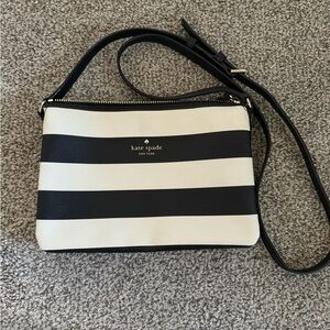 Kate Spade purse with black and white stripes